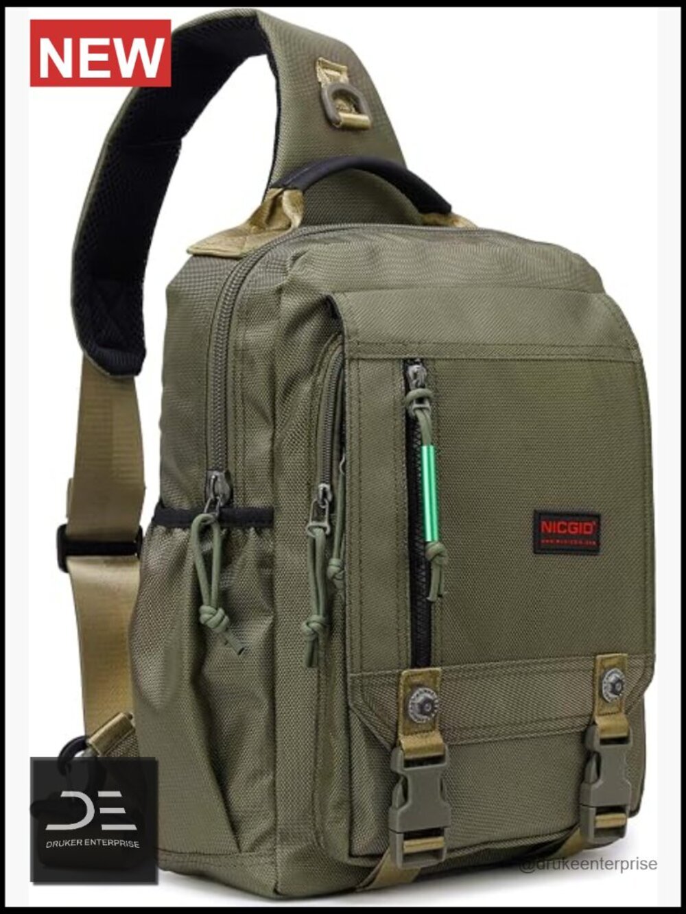 Water Resistant Nylon Sling Bag Laptop Backpack Crossbody Messenger for Travel